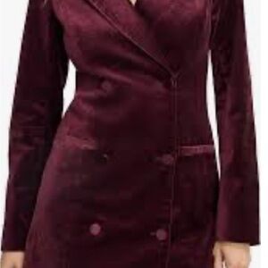 Good American Burgundy Blazer mini dress